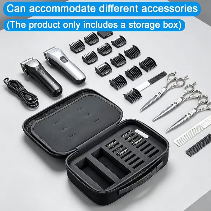 Hair Clippers Hard Travel Case, Hair Cutting Barber Supplies Holder, Trimmer Organizer Storage Bag for Pet Hair Clipper Storage Box for Men Razor Guard Grooming