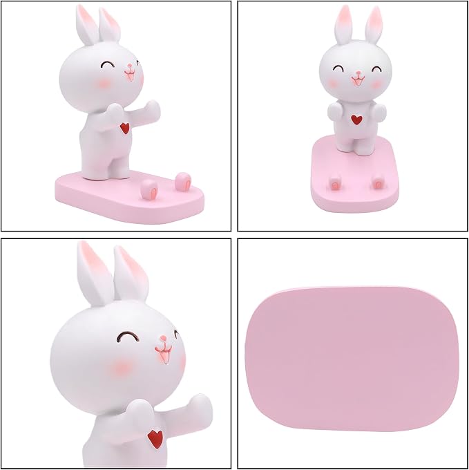 Cute Rabbit Cellphone Holder Stand Animal Smartphone Desk Stand for All Mobile Phones Bunny Phone Stand Desk Ornament