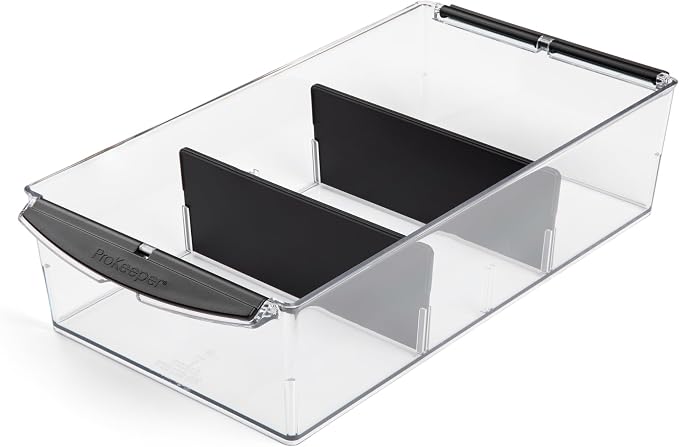 Progressive ProKeeper+ Pantry & Refrigerator Storage Containers – Modular Bins and Organizers (Wide Stackable Bin, 8.5"L x 16.5"W x 3.6"H)