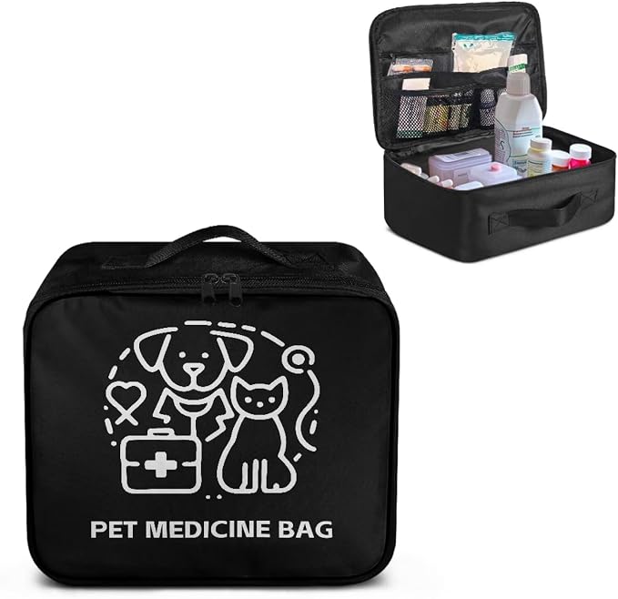 First Aid Kit Bag Pet Paw Cute Dog Print Empty Medic Bag for Pet Friendly Households and Outdoor Adventures Featuring Wear Resistant Material Breathable Construction Easy Access