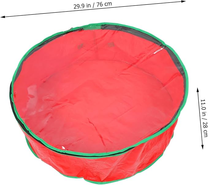 1pc Household Garland Storage Bag with Clear Window Christmas Wreath Packing Bag for Holiday Decoration and Easy to Carry for Organizing Seasonal Supplies
