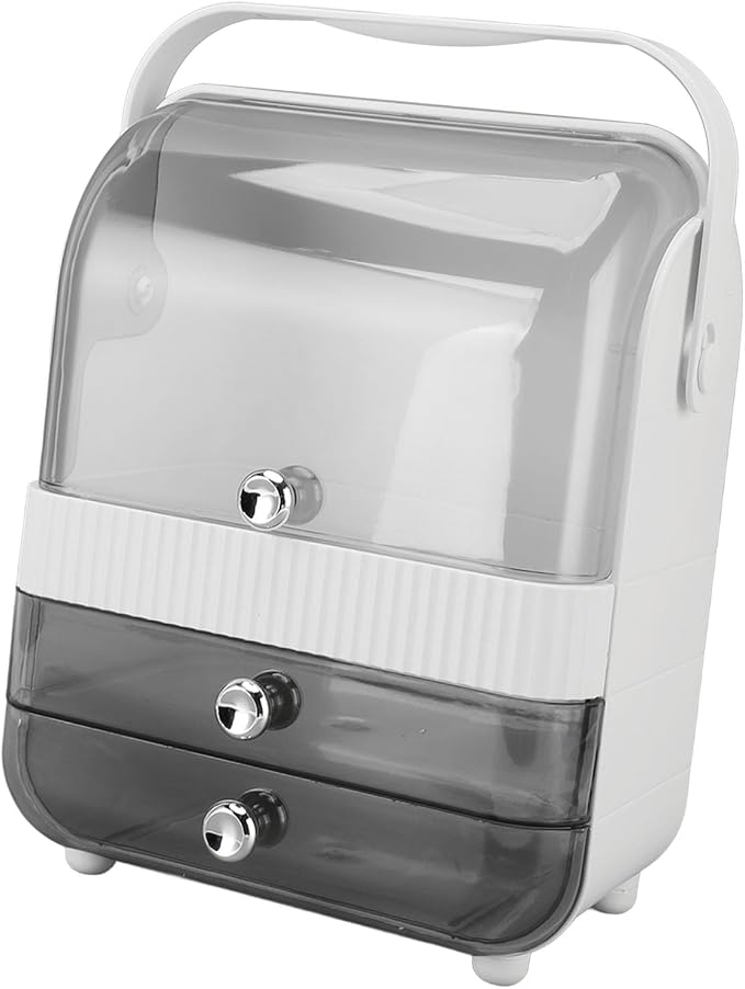 Makeup Organizer with PET Material and 2 Drawers for Bathroom Countertop (Large)