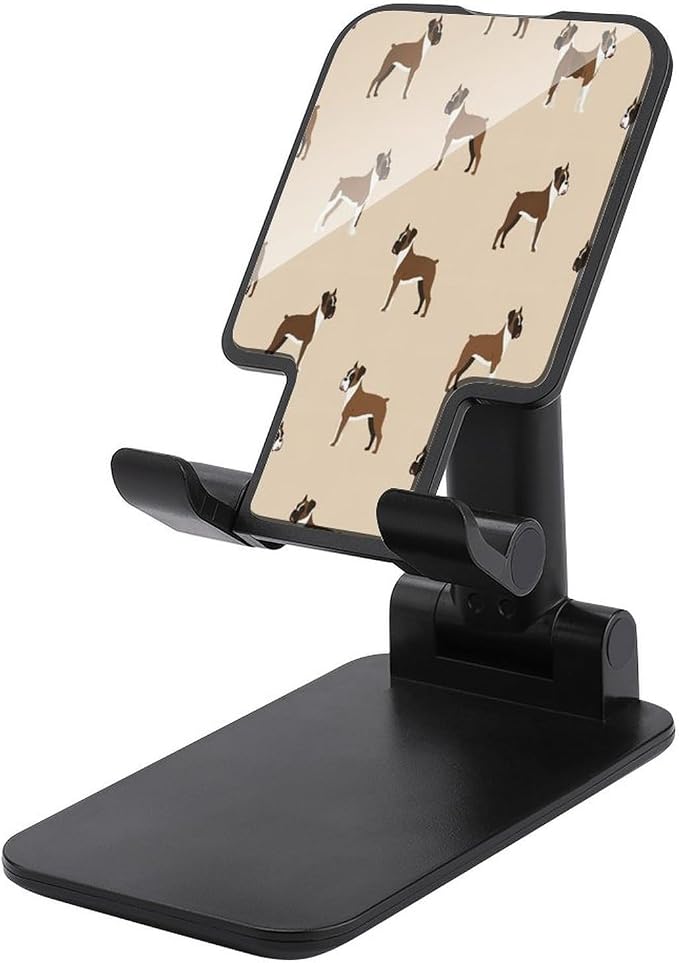 Collapsible Boxer Dog Lover Pet Desktop Phone Holder | Cell Phone Stand, with Anti Slip Pad, Tablet Stand, Desk Office, Travel Accessories