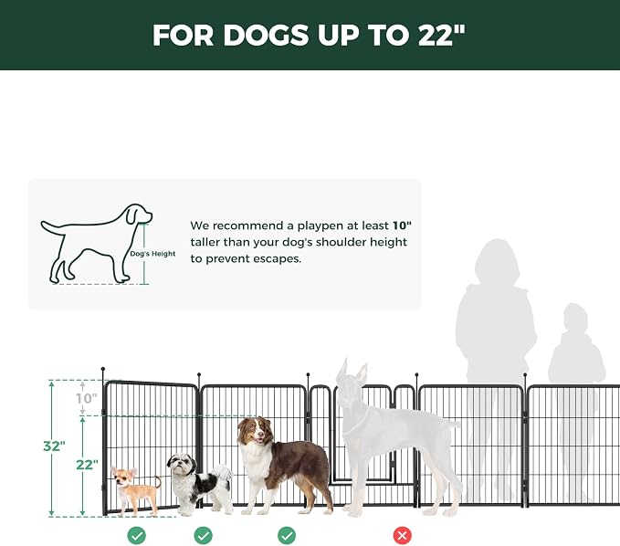 FXW Rollick Dog Playpen with RV Step Grid, 32" H, 16 Panels | Heavy-Duty & Easy setup Play Area, Helps Close Stair Gaps, Fits 32" RV Step Opening, For Small & Medium Dogs, Patented