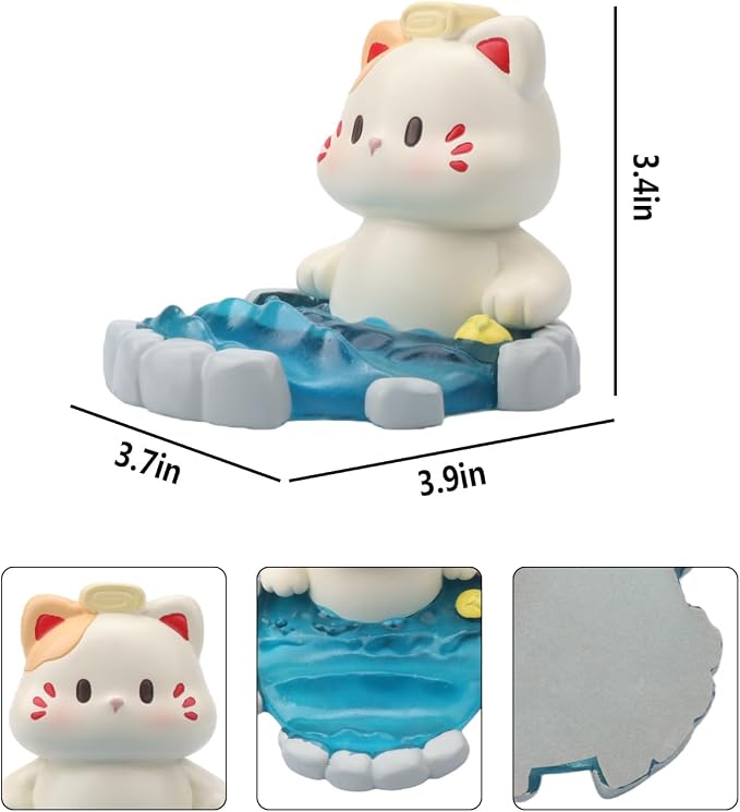 Cute Cat Phone Holder Desk Ornament Kawaii Phone Stand Universal Desk Phone Stand for All Mobile Smartphones Tablets