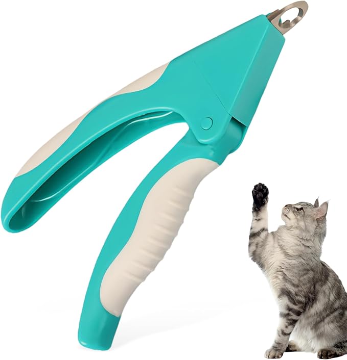 Teal Cat Nail Clipper with Safety Guard Plier Style Cat Claw Clippers Heavy-Duty Dog Nail Clippers Professional Pet Nail Trimmers for Small Medium Large Dogs and Cats with Thick Nails