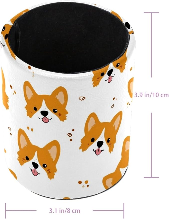 Cute Corgi Pen Holder, Pencil Cup Marker Brush Holder Desk Storage Case, Desktop Organizer for School Office Home Supplies