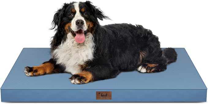 Outdoor Extra Large Dog Bed XXL for Giant Breed Dogs | Egg Crate Orthopedic Foam, Fits 48x30 Crates, TPU Waterproof Layer, Machine Washable 1680D Oxford Cover, Up to 110 lbs