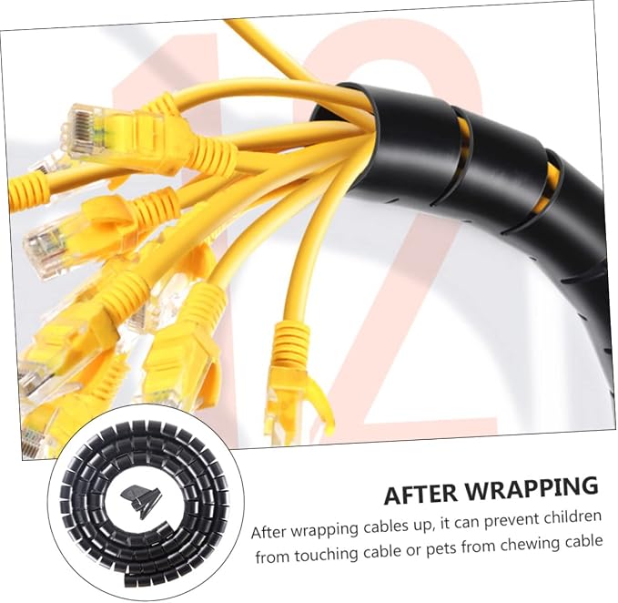 Cable Management Sleeve Spiral Wire Holder Wire Wrap Cord Organizer Black Cable Organizer for Pet