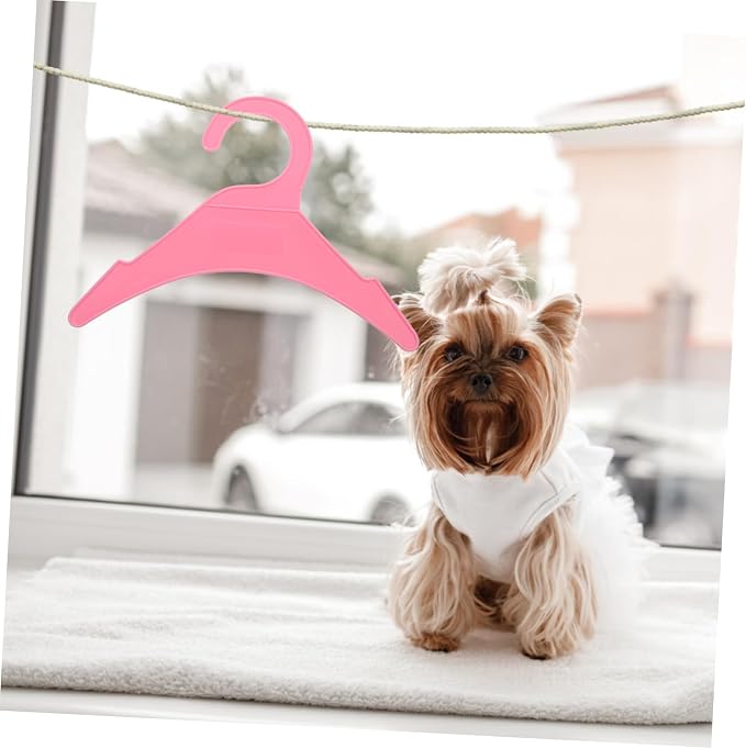 Toyvian 10pcs Small Pet Clothes Hangers Plastic Dog and Cat Apparel Organizers for Boys and Girls Clothing Space-Saving Design for Home and Pet Shop Use