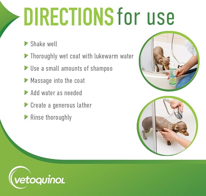 Vetoquinol Aloe & Oatmeal Shampoo - Gentle & Moisturizing Formula for Dogs & Cats - Pet Shampoo for Deep Cleansing - Paraben-Free Coat Care for All Skin Types - 16oz