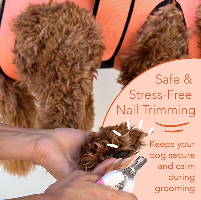Haminway Pet Grooming Hammock – Large Dog Grooming Sling for Nail Trimming, Bathing & Ear/Eye Care – Pink