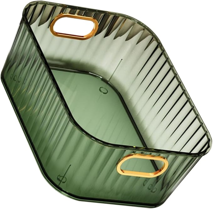 Desktop Makeup Organizer Box PET ABS Compact Open Storage | Skincare Storage Container, Dressing Table Use, Simple Stylish Shape, Space Saving Organization