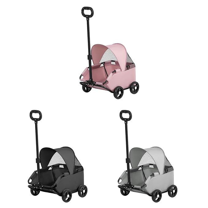 Portable Pet Carrier Frame for Small Pets Oxford Fabric Easy Storage Multi Use Small Strollers Portable Cats Compact Travel Cart Oxford Fabric Metal Frame Carrier