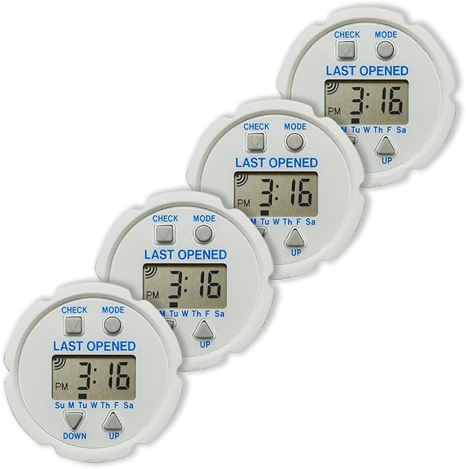 TimeCap Bottle Cap with Last Opened Time Stamp & Reminder | Tracks Last Open Date for Medication, Vitamins, Supplements & Pet Care (4)