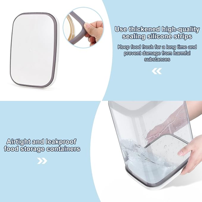 LEAWALK 5-8 Lbs/6Qt Airtight Dog Cat Food Storage Container and Pet Storage Bin BPA-Free, PET Clear Stackable Dog Treat Containers Measuring Scoop Suitable for Dogs Food, Cats Food and Other Dry-2Pack