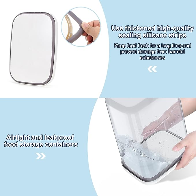 LEAWALK 5-8 Lbs/6Qt Airtight Dog Cat Food Storage Container and Pet Storage Bin BPA-Free, PET Clear Stackable Dog Treat Containers Measuring Scoop Suitable for Dogs Food, Cats Food and Other Dry-1Pack