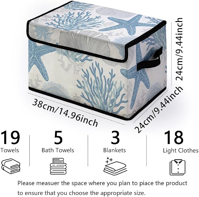 Stackable Clothes Storage Bins with Lids 3 Pack | Closet Organizers Fabric Cat Printing Box for Home and Office,Blanket Clothes Organizers,Under Bed Storage Containers