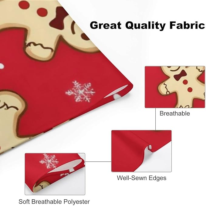 Lightweight Comfy Triangle Pet Scarf with Adjustable Design for Dog Accessories, Outdoor Activities, Casual Daily Use (Christmas Red Polka Dots Snowflakes Gingerbread Cookies)
