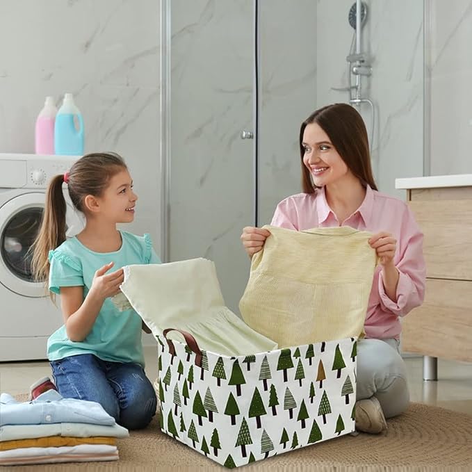 Tree basket,Laundry Basket Green Hamper Fabric Laundry Hamper,for baby hamper Nursery Toy Organizer tree room decor,Christmas gift decor,Gift Basket (tree)
