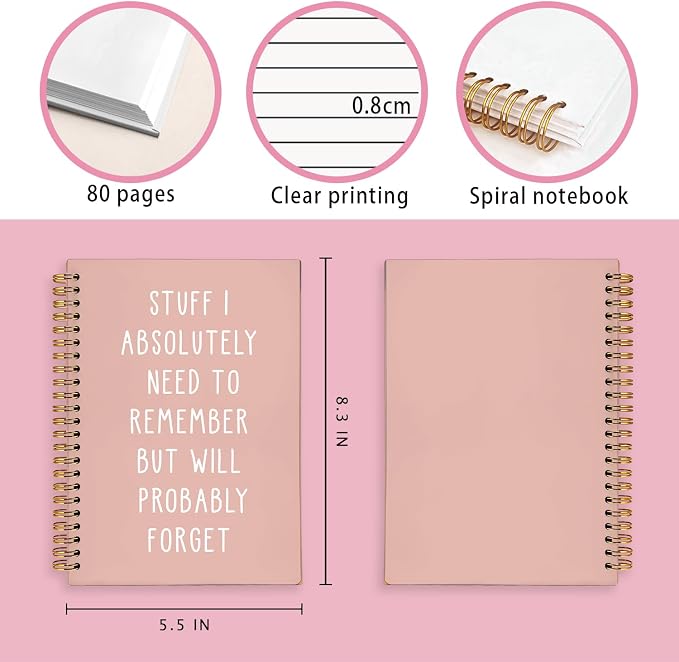 Funny Notebooks Journal, Sarcastic Notebooks for Work | Funny Office Gifts for Coworkers, Funny Notebooks for Work, Office Humor Gifts, Spiral Notebook 5.5x8.3 In(pink)