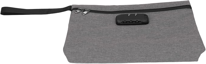 Smell Proof Bag, Odor Stash Container with Combination Lock and Activated Carbon Lining, for Travel Storage and Accessories Protection (Grey)