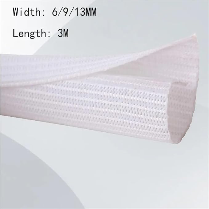 Expandable Cable Tidy Sleeve Cuttable Size PET Organiser Self Closing Insulated Wrap Suitable for USB Cables and Power Cords(13.0mm)