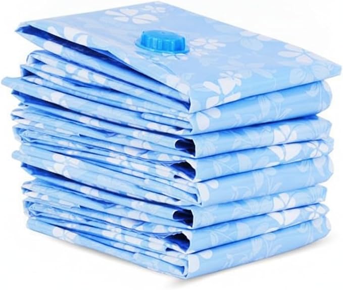 Vacuum Storage Bags, Reusable PET/PE Compression Sacks for Bedding and Clothes, Blue (1 PC)