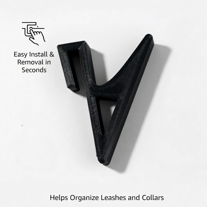Heavy Duty Kennel Hook Compatible with Ruffland Kennel – Easy Install Leash, Collar & Bucket Holder for Dog Crates (2 Pack) (Black)