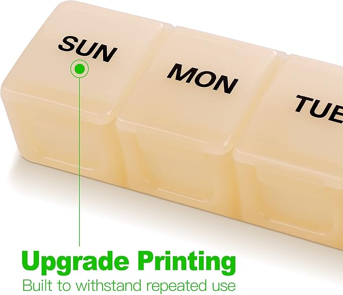 Pill Organizer 7-Day Weekly Pill Organizer | Portable Medicine, Daily Pill Cases for Pills/Vitamin/Fish Oil/Supplements