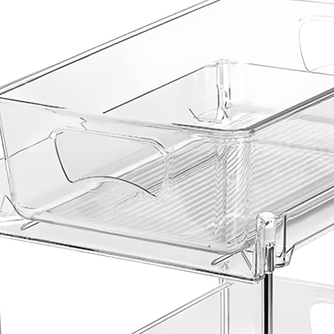 2 TierUnder Sink Organizer - Pull Out Storage, Sliding Bathroom Drawer