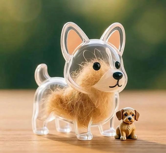 Dog Hair Collector Keychain Charm Memorial Storage Box, Transparent Bottle for Pet Hairs Keychain, Pets Fur Keepsake Keyring for Collecting Hair, Portable Pet Memory Capsule(10)