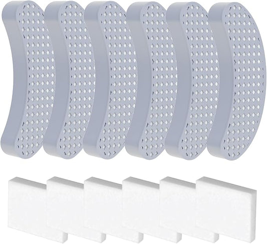 Cat Water Fountain Filter Replacement, 6 Pcs Pet Fountain Filter with 6 Pcs Sponges Foam for 108oz/3.2L Stainless Steel Automatic Cat Water Dispenser