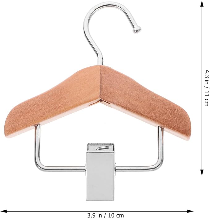 Alipis Portable Pet Garment Hanger Mini Dog Hanger Clip Dog Clothing Wooden Rack
