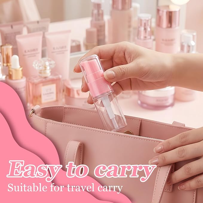 6 Pack Empty 10ml Plastic Pump Bottles Cream Shampoo Lotion Pump Bottle Refillable Sample Travel Bottles Toiletries Liquid Container Jar Pot Vial for Cosmetic Make-up (Transparent)