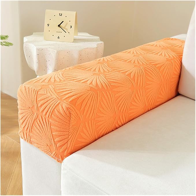 Sofa Arm Covers Set of 2 Squared, Non-Slip Arm Covers Protector for Dogs, Cats, Pets, Couch Armchair (B Orange)