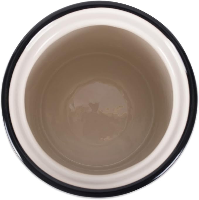 Bone Dry Dog Bone Ceramic Pet Bowl & Canister, Canister, 5.5x5.5x8.25, Black/White