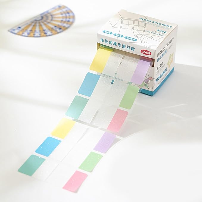 120Count Clear Colorful Page Label Markers Adhesive Notes Writable PET Label for Marking Labeling File Organizers