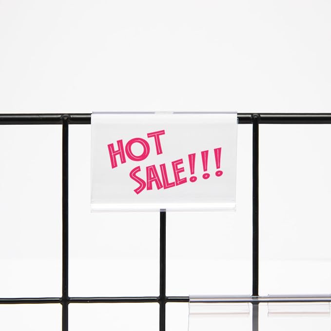 50pcs Labels for Storage Bins Plastic Label Clip, Basket Labels Clip On Wire Shelf Price Label Holder Merchandise Sign Display Holder, 50pcs Label Insert Included (6x4cm)