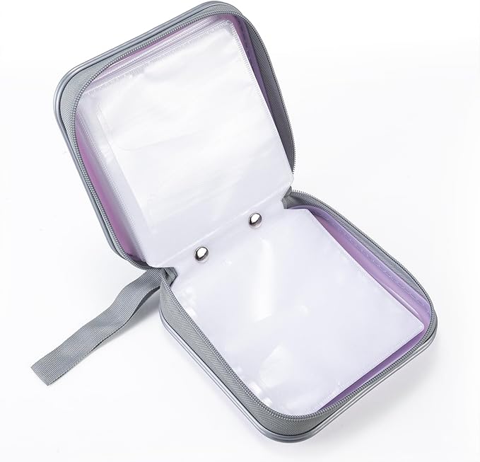 UENTIP CD Case for Car,48 Capacity DVD storage Organizer For Home Travel | CD Holder DVD Case, Smooth Double Zipper, Hard Plastic Shell, Scratch-Resistant, Slip-Resistant Tab, Blu-ray/CD/DVD Storage