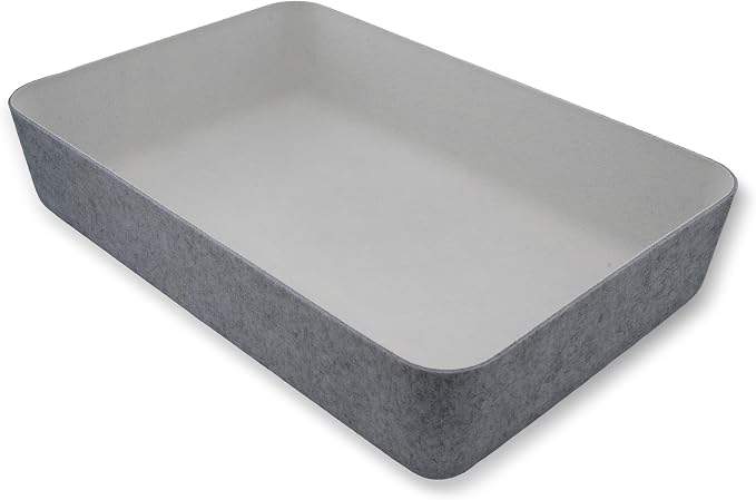 Welaxy Felt Underbed Storage Basket Gray Long Shelf Bin Counter Organizer