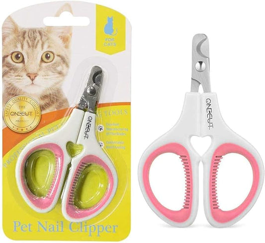 Pet Nail Clippers, Update Version Cat & Kitten Claw Nail Clippers for Trimming, Professional Pet Nail Clippers Best for a Cat, Puppy,Rabbit, Kitten & Small Dog,Sharp & Safe (Pink)