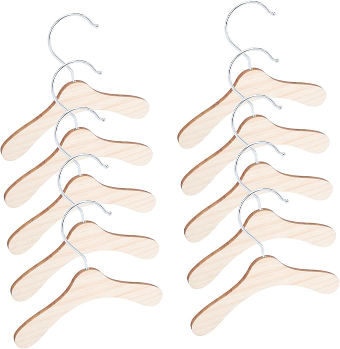 Luxshiny 10pcs Wooden Dog Clothes Hangers Solid Pet Clothing Racks for Organized Storage Lightweight and Design for Hanging Dog Apparel