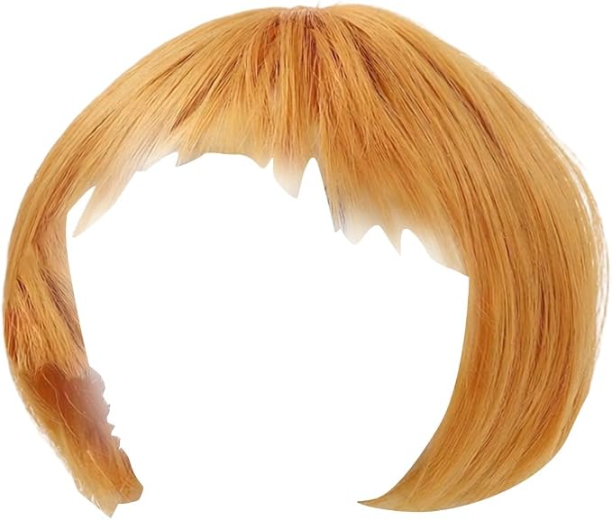 Cute Dog Wig for Small Dogs & Cat, Funny Pet Wigs Headband with Elastic Bands, 7 Inch Adjustable Dog Cat Costume Accessory for Halloween, Christmas & Cosplay (Yellow)