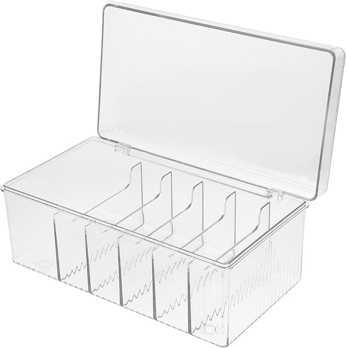 SOLUSTRE Multi-grid Cable Charger Organizer Box with Compartment Design for Power Adapter and Wires, Sturdy Pet Desk Accessory Storage for Home and Office Use