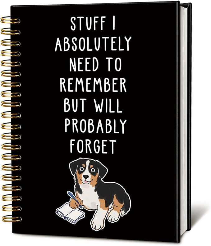 LIANGW Funny Australian Shepherd Dog Gifts Spiral Notebook Journal | Pet Dog Mom Lovers Owner Gifts Journal for Writing,Bernese Mountain Dog Gift for Women,Dog Office Stuff Supplies,5.5x8.3 In