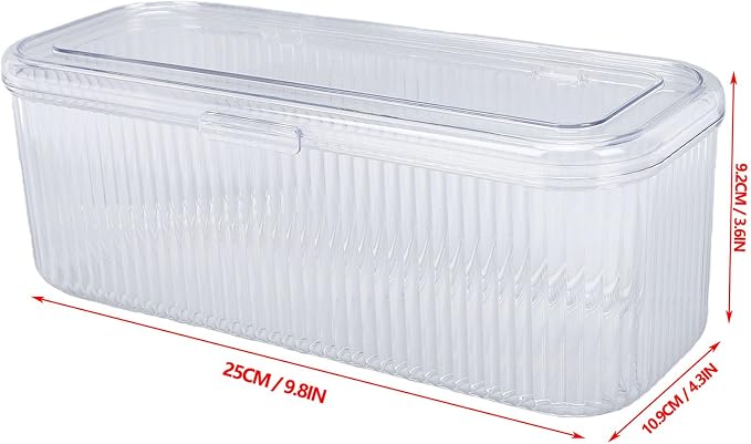 ZJchao Clear PET Teabag Storage Box with Shatter Proof Stackable Design for Coffee Capsules Sugar Packets Seasoning (Transparent)