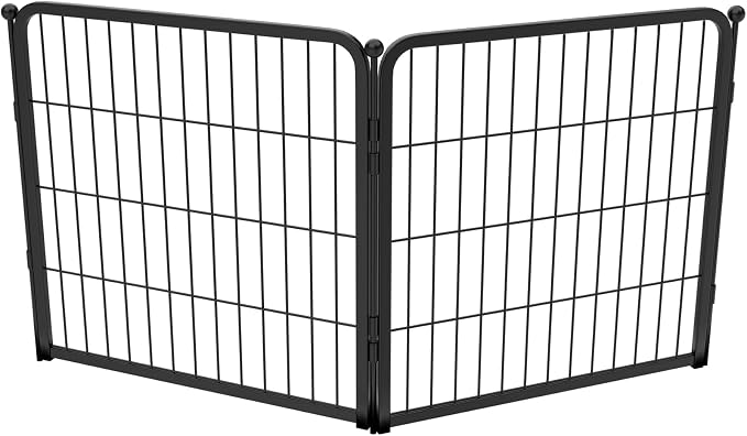 FXW Homeplus Indoor Dog Playpen, 24" H, 2 Panels, for Puppies & Small Dogs | Stress-free play, Heavy-duty, Semi-open design, Easy setup, Threshold-free gate, Expandable, Patented