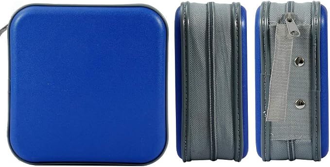 CD Case, 40 Capacity CD DVD Case Wallet Holder Portable Disc VCD Heavy Duty Binder Storage Organizer (Blue)