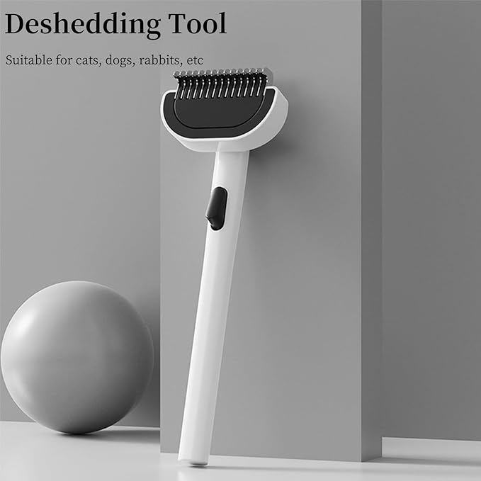 Self Cleaning Dog Undercoat Rake, Deshedding Rake Brush for Dogs, Grooming Rake for Effective Fur Removal, Ergonomic Handle Design - Ideal for Shedding Control